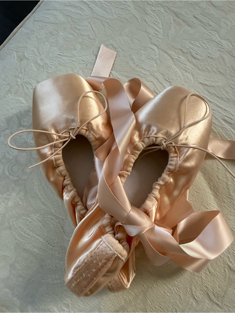 Satin Pointe Ballet Flats in Rose Gold - Picture 7 of 9